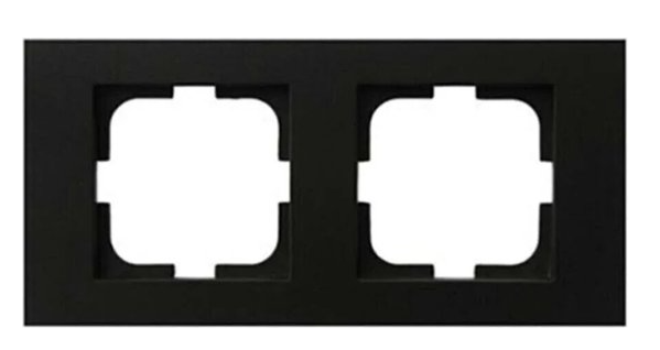 Afdekraam dubbel - Afdekframe wandcontactdoos - OVIVO - mat ZWART
